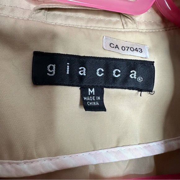 Giacca Trench Coat Double Breasted Classic Style Tan Size Medium - Picture 5 of 16